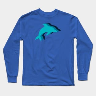 Dolphins Shades of Blue Long Sleeve T-Shirt